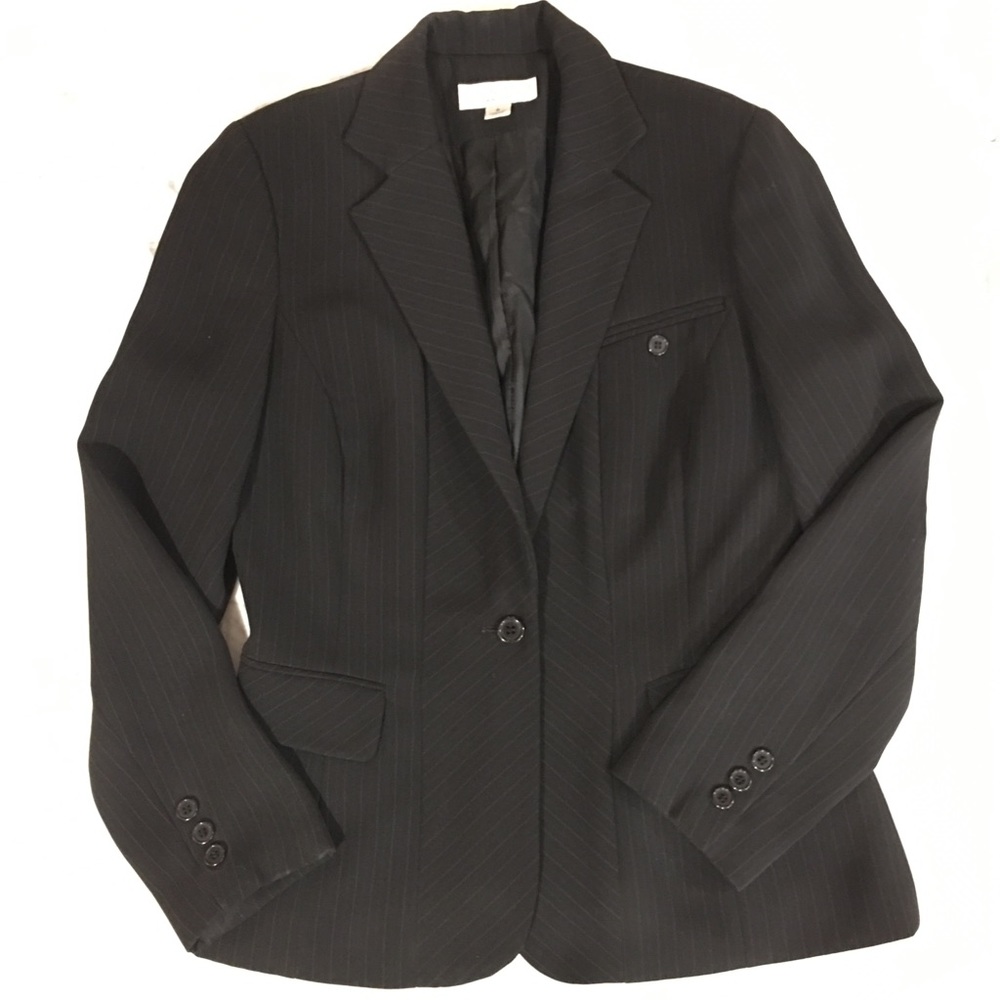 Lena Gabrielle blazer with light pinstripes